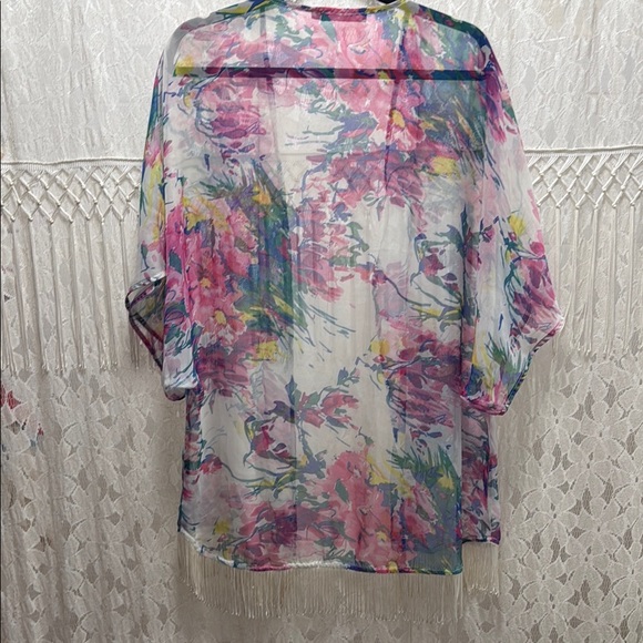 Floral Sheer Kimono Cardigan - Picture 4 of 4